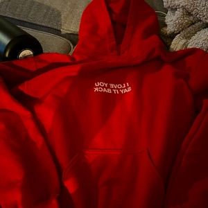 Lonely Ghost Red “I Love You Say It Back” Sweatshirt | size M | lightly used